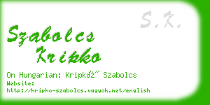 szabolcs kripko business card